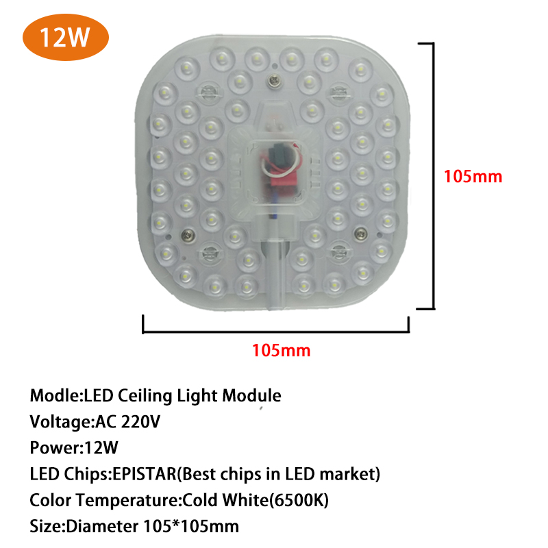 Plafond Lampen Led Module Licht 12W 18W 24W Vervangen Plafondlamp AC220V 230V 240V Verlichting bron Handig Installatie: LED Module light 12W