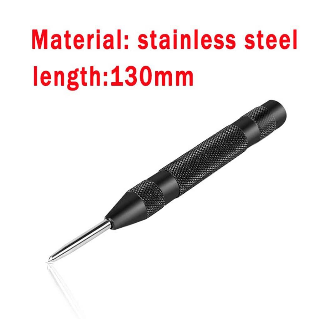 Automatic Center Pin Punch Spring Loaded Marking Starting Holes Tool HSS Center Punch Stator Punching Marker Woodwork Drill Bit: Black