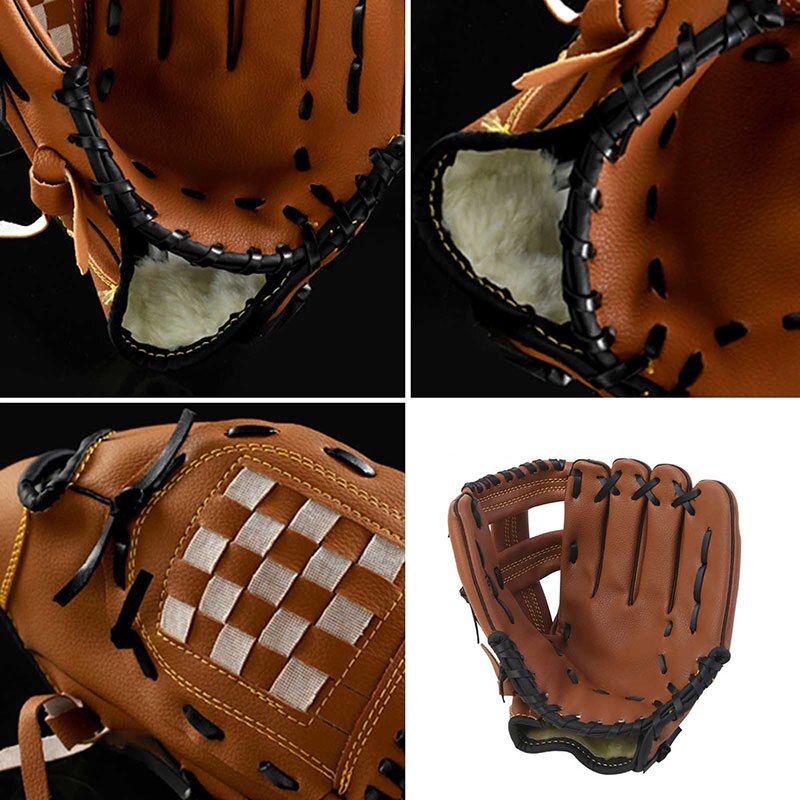 Children Adult Baseball Gloves Leather Softball Practice Equipment Training Match Mittens Left Hand Sport Glove