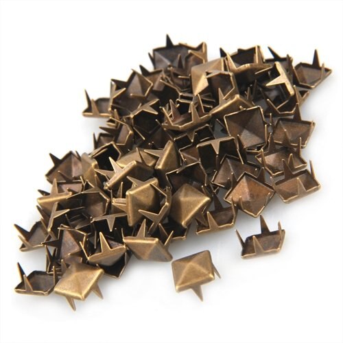 100 PCS 12 x 12 mm Metal DIY Rivets Gothic Bronze Color