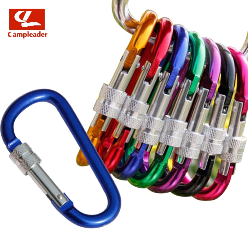 7 # D Type Draad Lock Outdoor Veiligheid Aluminium Karabijnhaak Outdoor Opknoping Sleutelhanger Karabijnhaak Snap Haak CL280