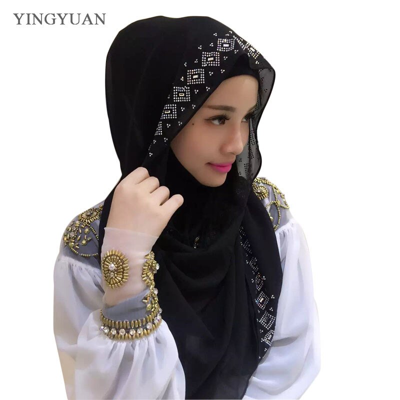 CJ118 180*70cm Middle East drilling Austria muslim hijabs scarf beautiful women of scarves (no underscarf)