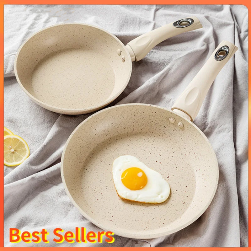Non-Stick Flat-Bottomed Pot Sauce Pans Japanese Jam Omelet Pot Maifan Stone Thick Frying Pan Egg Cooker Kitchen Accessorie