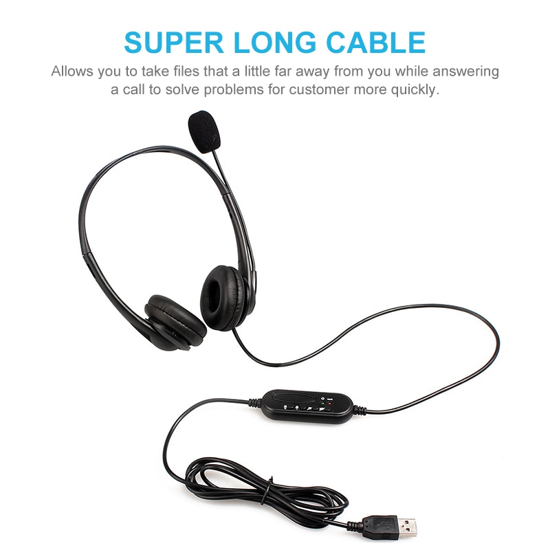 Call Center Bedrade Headset Met Microfoon Telefoon Operator Hoofdtelefoon Noise Canceling Voor Computer Telefoons Desktop Dozen