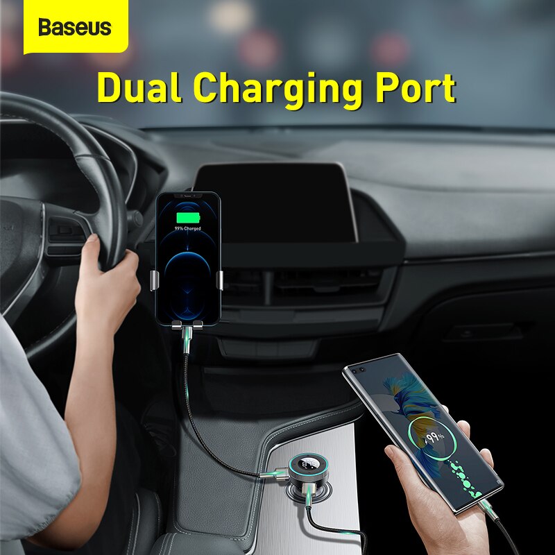 Baseus FM Tansmitter Wireless Bluetooth 5.0 FM Radio Modulator Adapter USB Phone Car Charger Handsfree AUX Disk MP3 Player Music