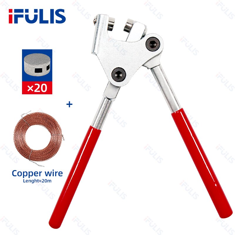 Pince à sceller en plomb, 1 pièce, poignée revêtue de plastique rouge, étriers pour sceller le compteur d'eau, Anti-vol: DR-10A Copper kit