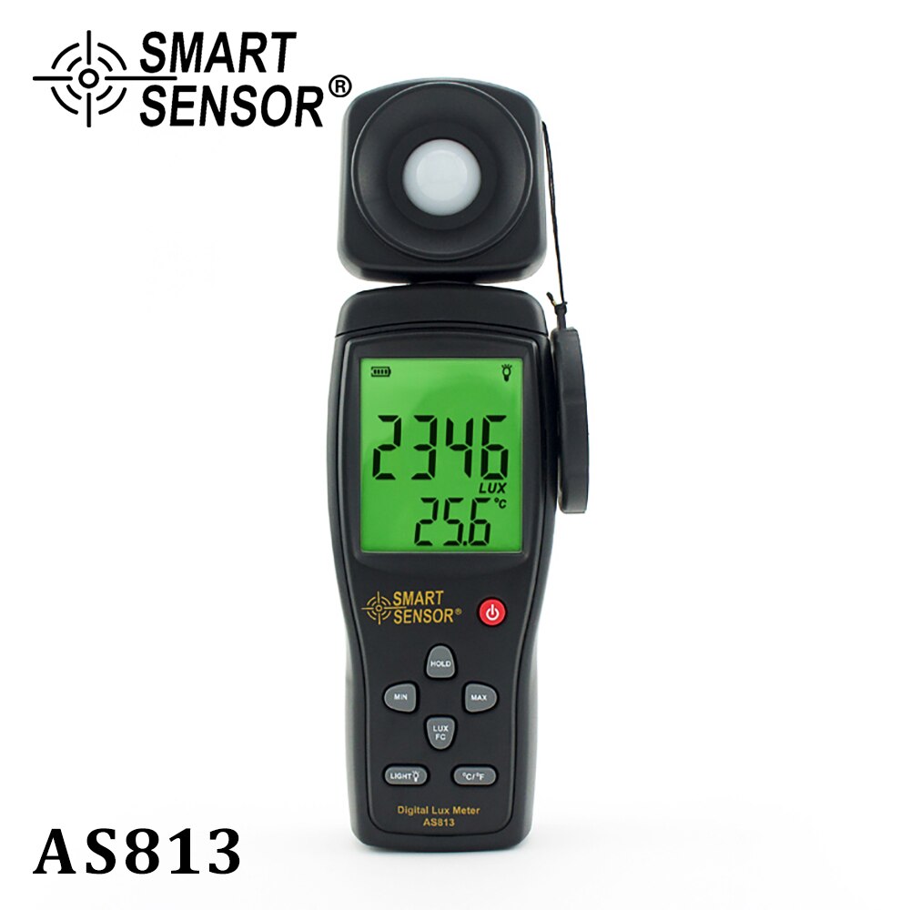 Smart Sensor AS813 Digitale Luxmeter Lichtmeter Hoge Prestaties Luminometer Photometer 100,000 Lux Spectrometer