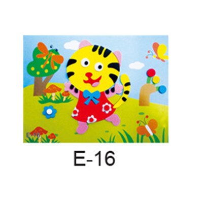 DIY Cartoon Animal 3D EVA Foam Sticker 20 designs Puzzle Series Early Learning Education Toys for Children: Burgundy