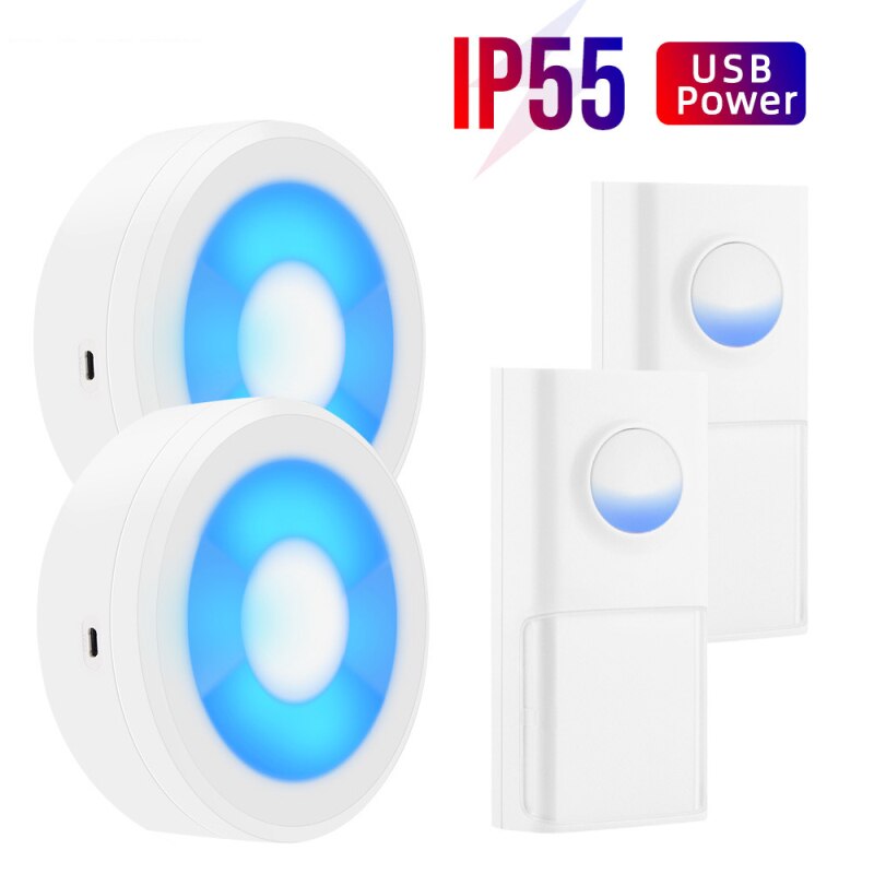 USB Powered IP55 Waterproof Wireless Smart Doorbell Door Bell Ring Chime Call 433MHZ LED Night Light Home Plug-Free: 11