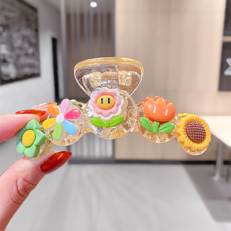 Cute Cartoon Shark Clips Transparent Hair Claws Fruit Hair Crab Clamps Girls Flower Headwear Kids Hair Clip Child Hair Accessory: 5