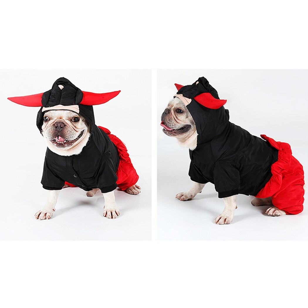 Funny Costume Winter Dog Clothes Thick Four-Legged Costume Bull Cosplay Dog Costume Dog Party Costume For Halloween