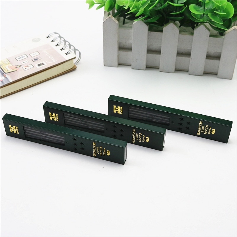 10 pz/scatola 2.0 millimetri matita meccanica matita ricariche 120 millimetri Allunga Matita di piombo 2B ricariche