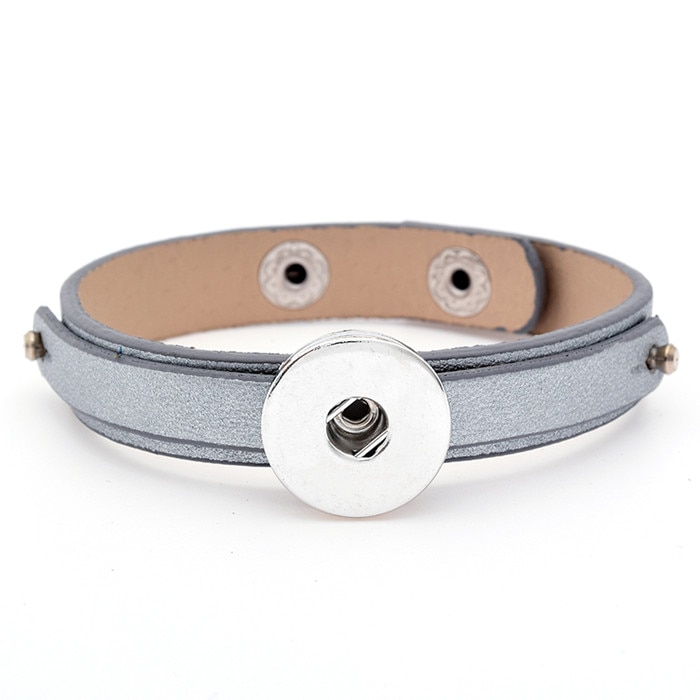 Mode SE0077 Eenvoudige Kleurrijke Leather Snap Armband 21Cm Fit 18Mm Snap Knoppen Sieraden