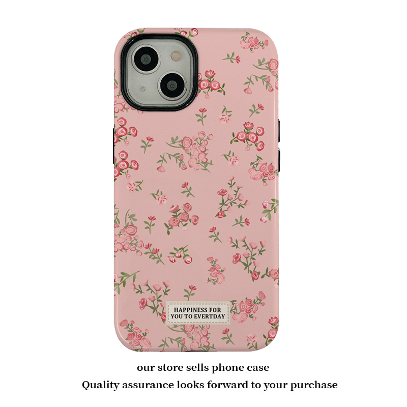 Pink Flowers Phone Case for IPHONE 16 15PRO MAX 14 13 12 11 Plus Acrylic TPU Two in One Mobile Phone Cover Cases