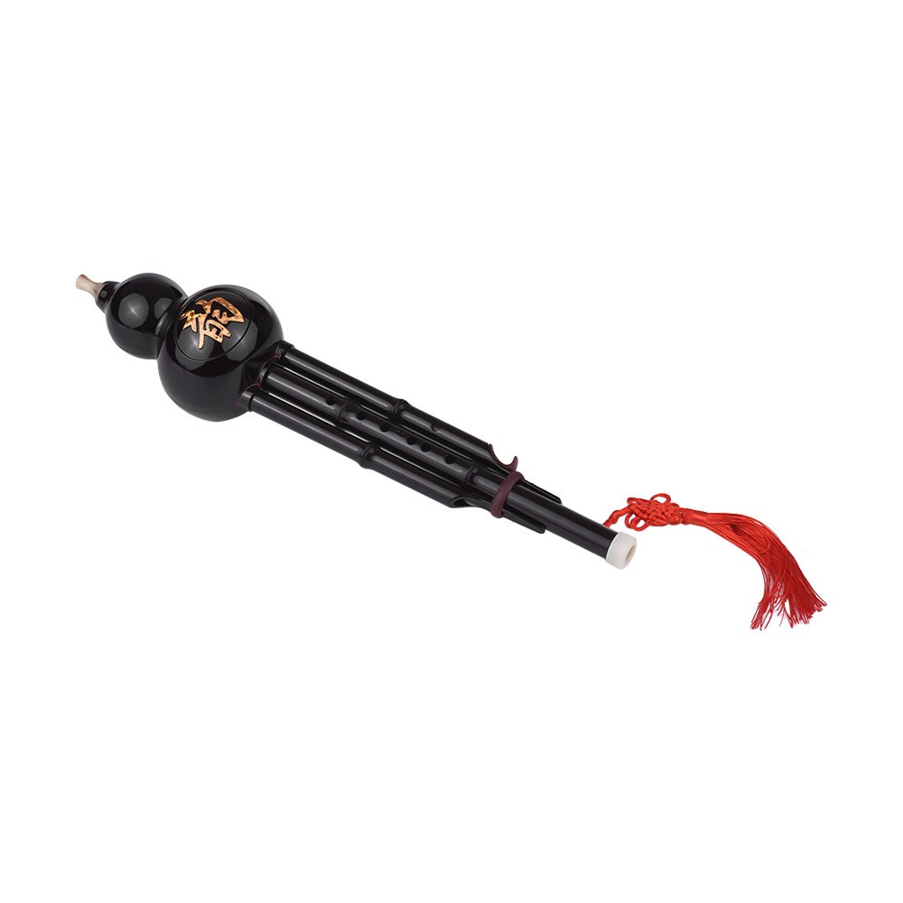 Instrumento tradicional chino Hulusi Cucurbit flauta botella calabaza c-key Material de resina con nudo chino funda de transporte