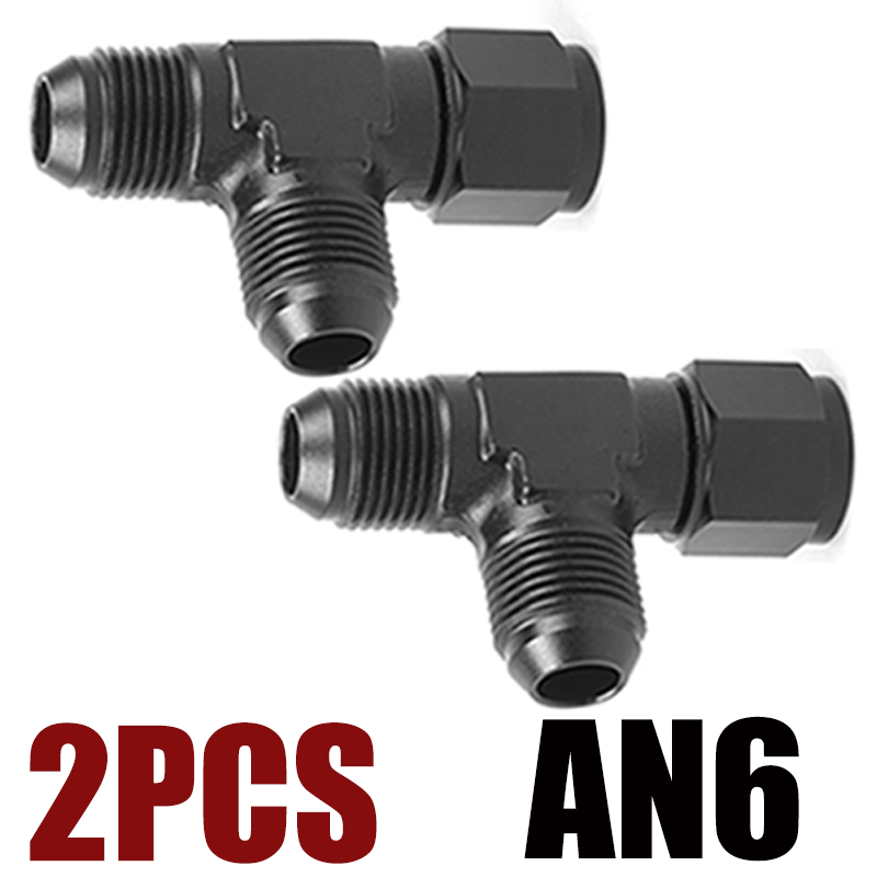 2x an4 an6 an8 an10 an12 universelle t-koblinger til slange i aluminium, hann-hann, hunn-t-kobling på sidegjengeadapter