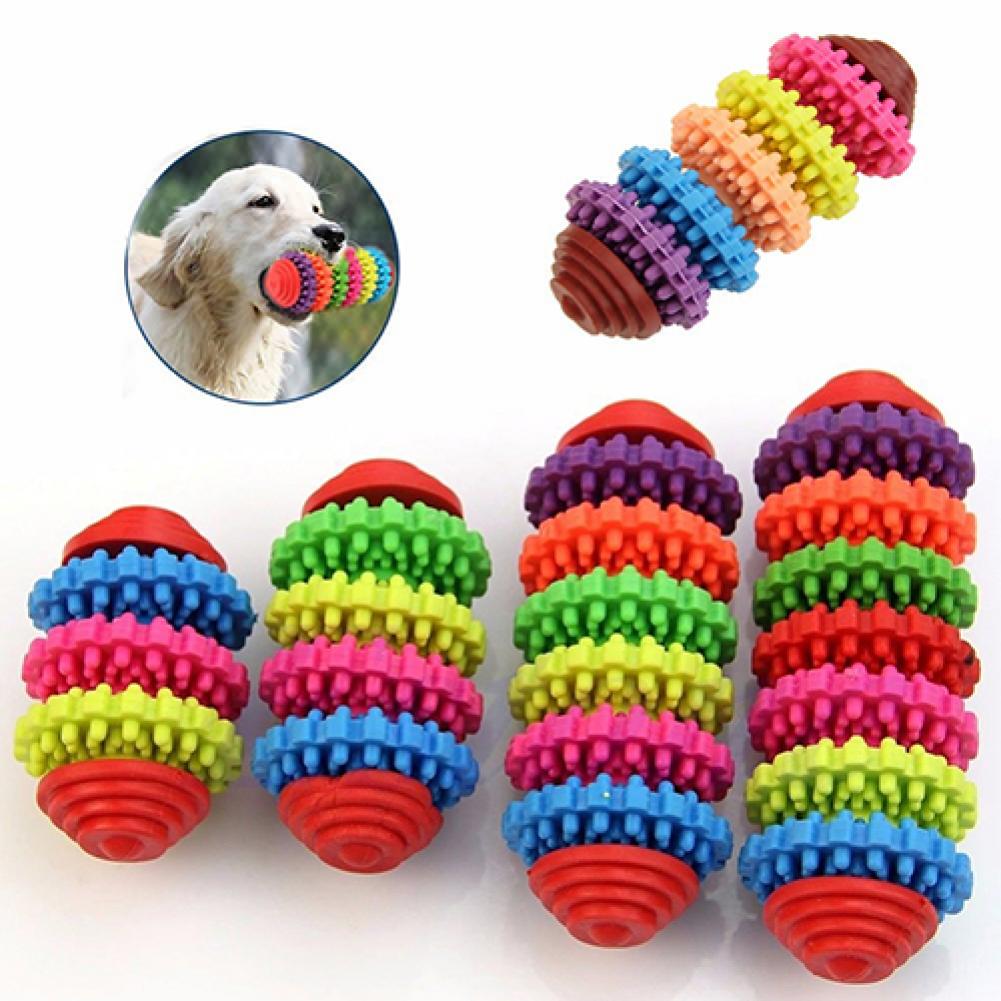 Juguete de goma duradero para mascotas, dentición Dental colorida, dientes saludables, encías, productos para mascotas, Color aleatorio