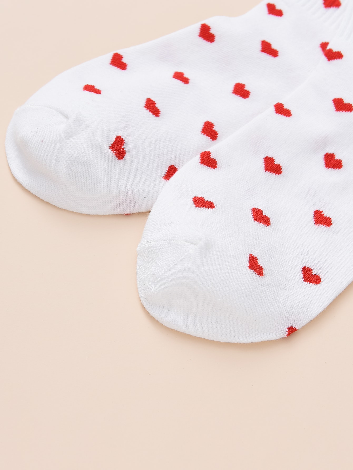 2 paia di calze centrali da donna set modello cuore rosso in calzini bianchi moda traspirante per stile casual femminile