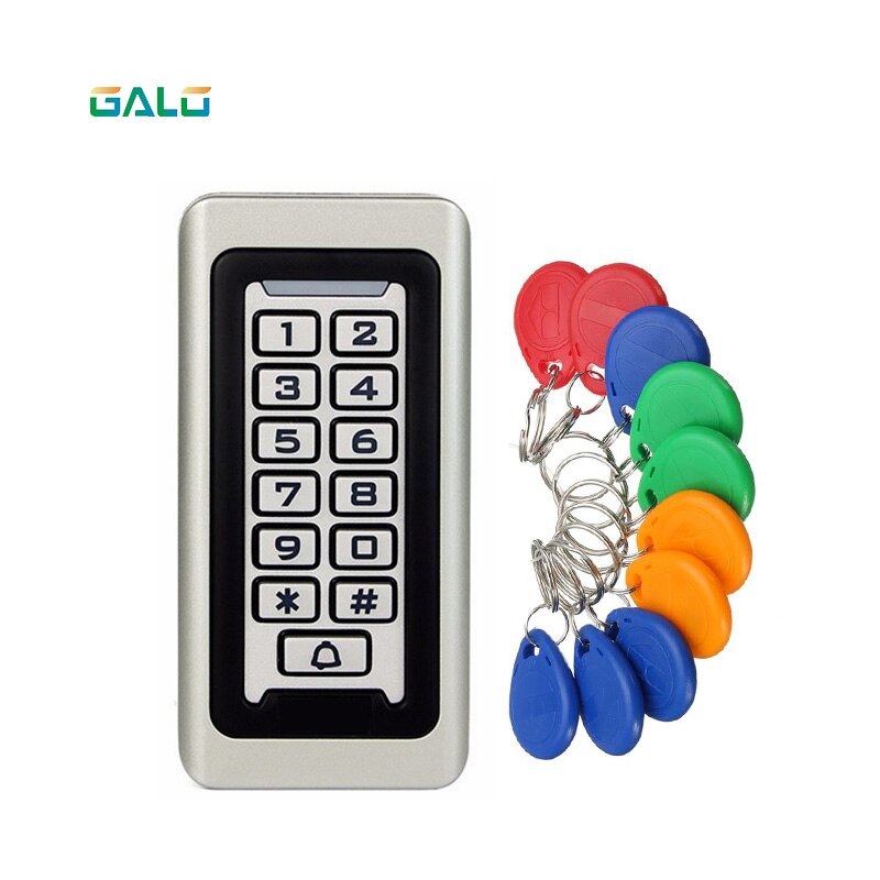 Standalone Access Controller with 10pcs EM keychains RFID Access Control Keypad digital panel Card Reader For Door Lock System: kit 3