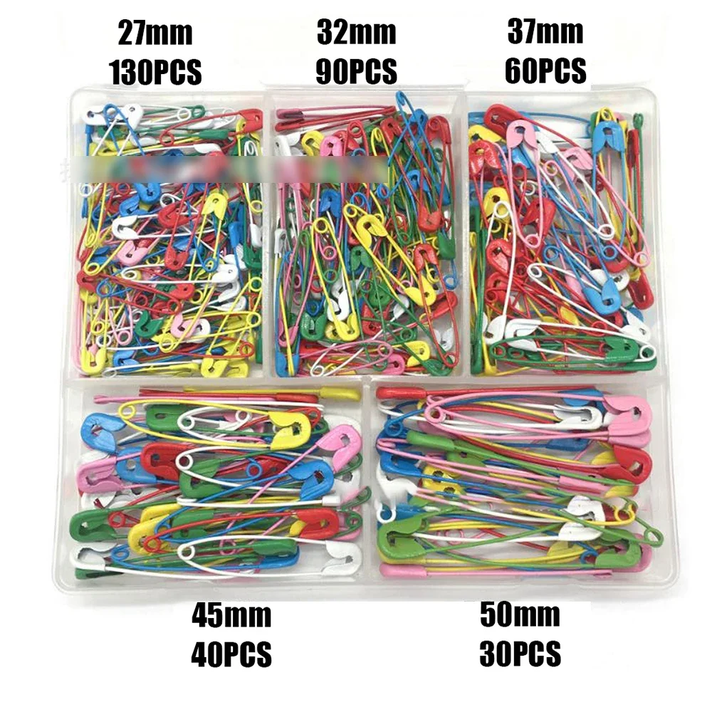 350 stk. metall fargerike sikkerhetsnåler gjør-det-selv syverktøy tilbehør brosje klesspenne nål klesverktøy stor liten eske sett