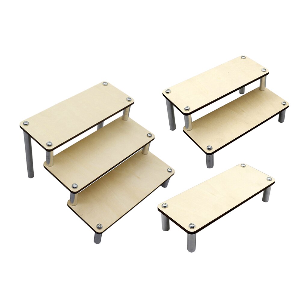 Wood Shelf Table Top Retail Display Riser Toy Doll Display Collections Organizer