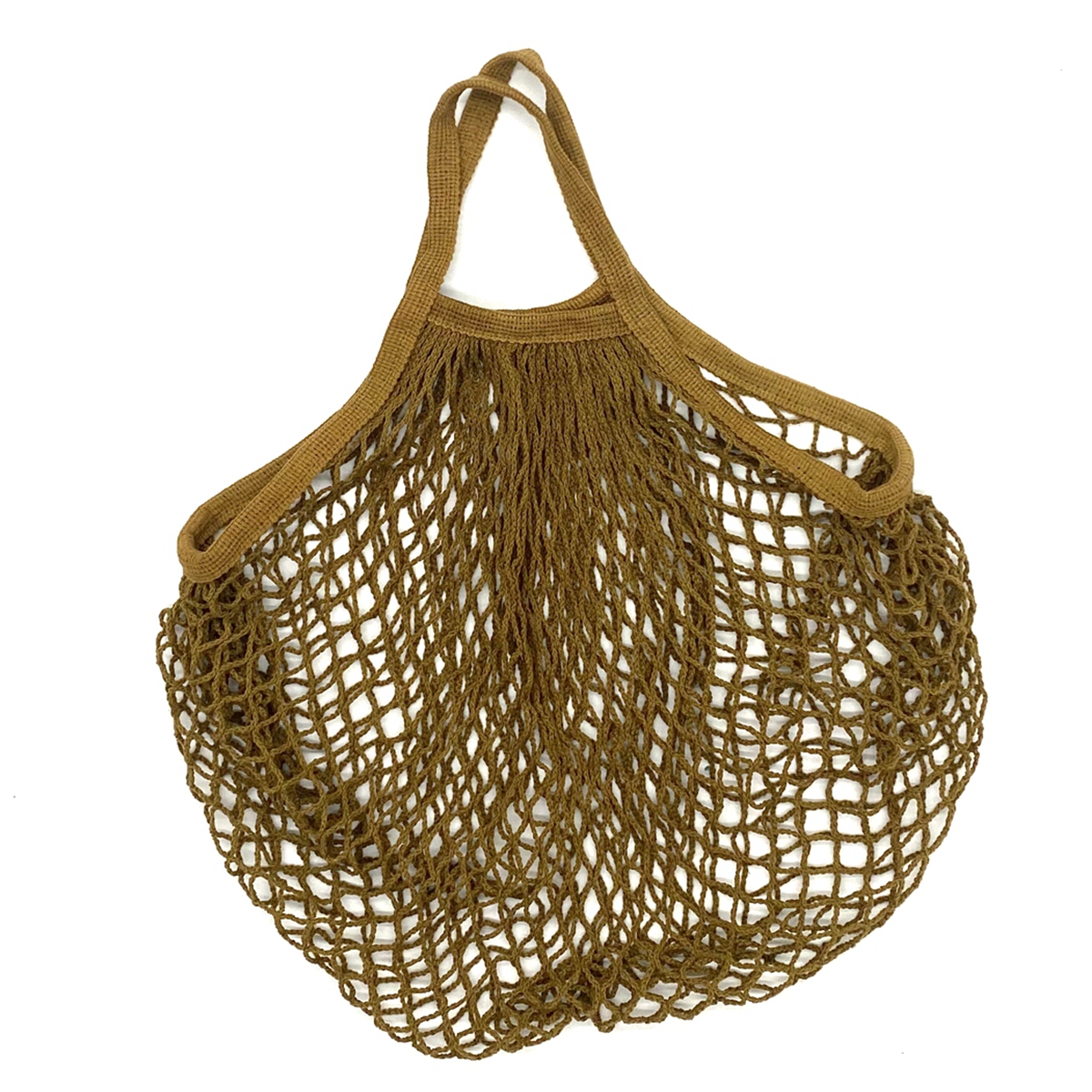 Tragbare Wiederverwendbare Taschen für Obst Gemüse Tasche Baumwolle Gittergewebe Schnur Organizer Handtasche Kurzen Griff Netz Einkaufen Taschen Tote: khaki