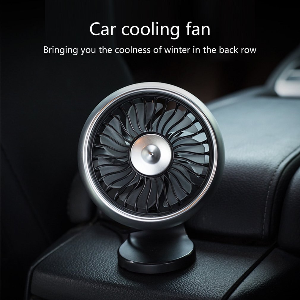 Car usb Fan 360 Degree Rotatable LED Lights USB Power Car Auto Powerful Cooling Air Fan For Car Air Vent Mounted