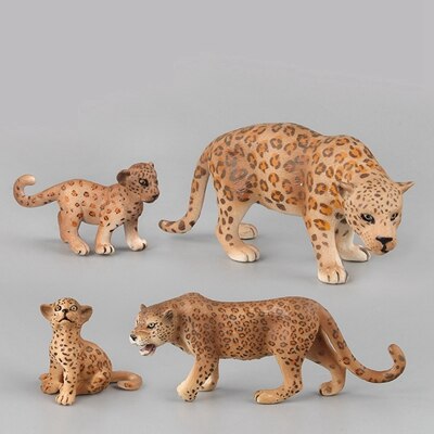 Classic Toys Solid Safari Leopard Forest Animal Model Toys 4 Piece Set For Children's Best: Default Title