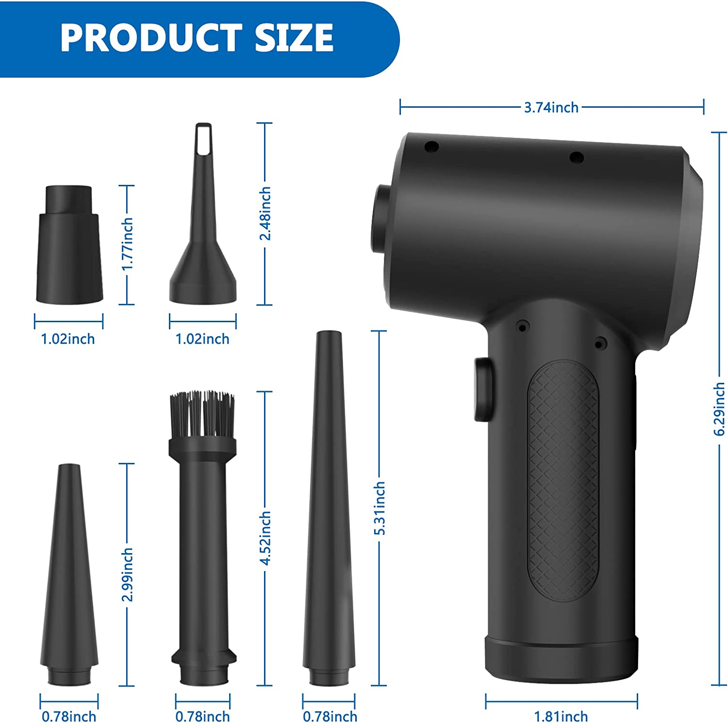 Compressed Air Duster for Keyboard Electric Air Blower Computer Cleaning Cordless Air Dust Cleaner for PC Crumbs Car