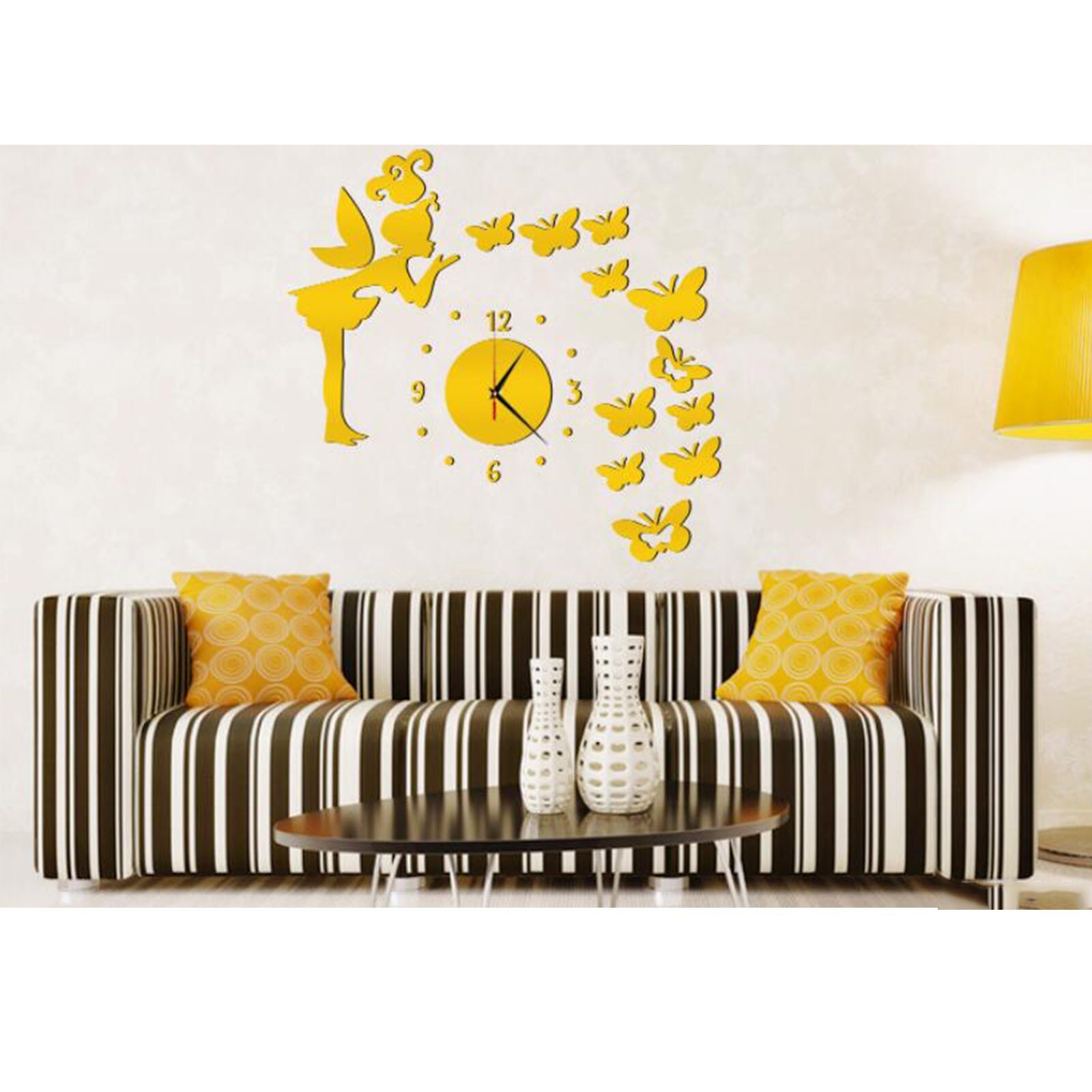 Reloj De Pared Diy Wandklok 3D Spiegel Oppervlak S... - Vicedeal