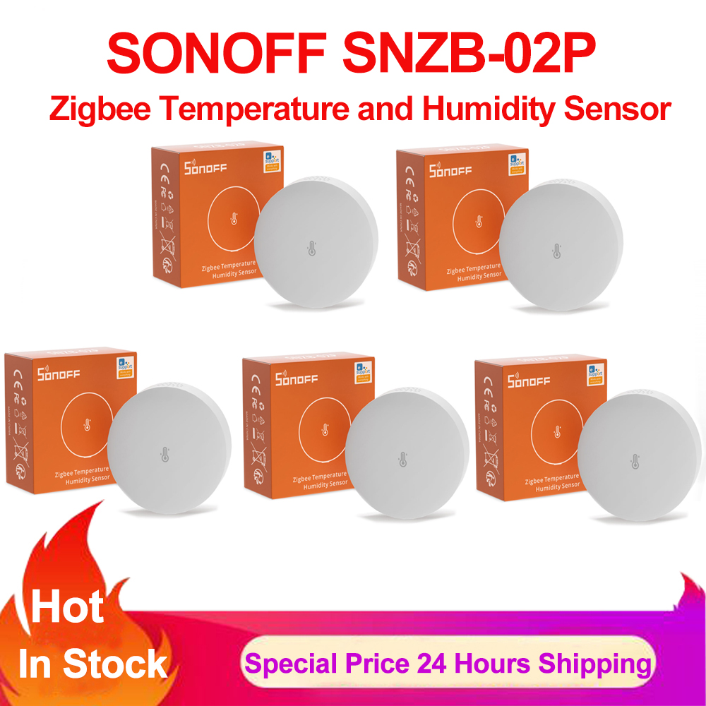 SONOFF SNZB-02P Czujnik temperatury i wilgotności Zigbee Wysoka dokładność i szybkie odświeżanie Kompatybilny z Zigbee 3.0 Komfortowy alarm eWelink