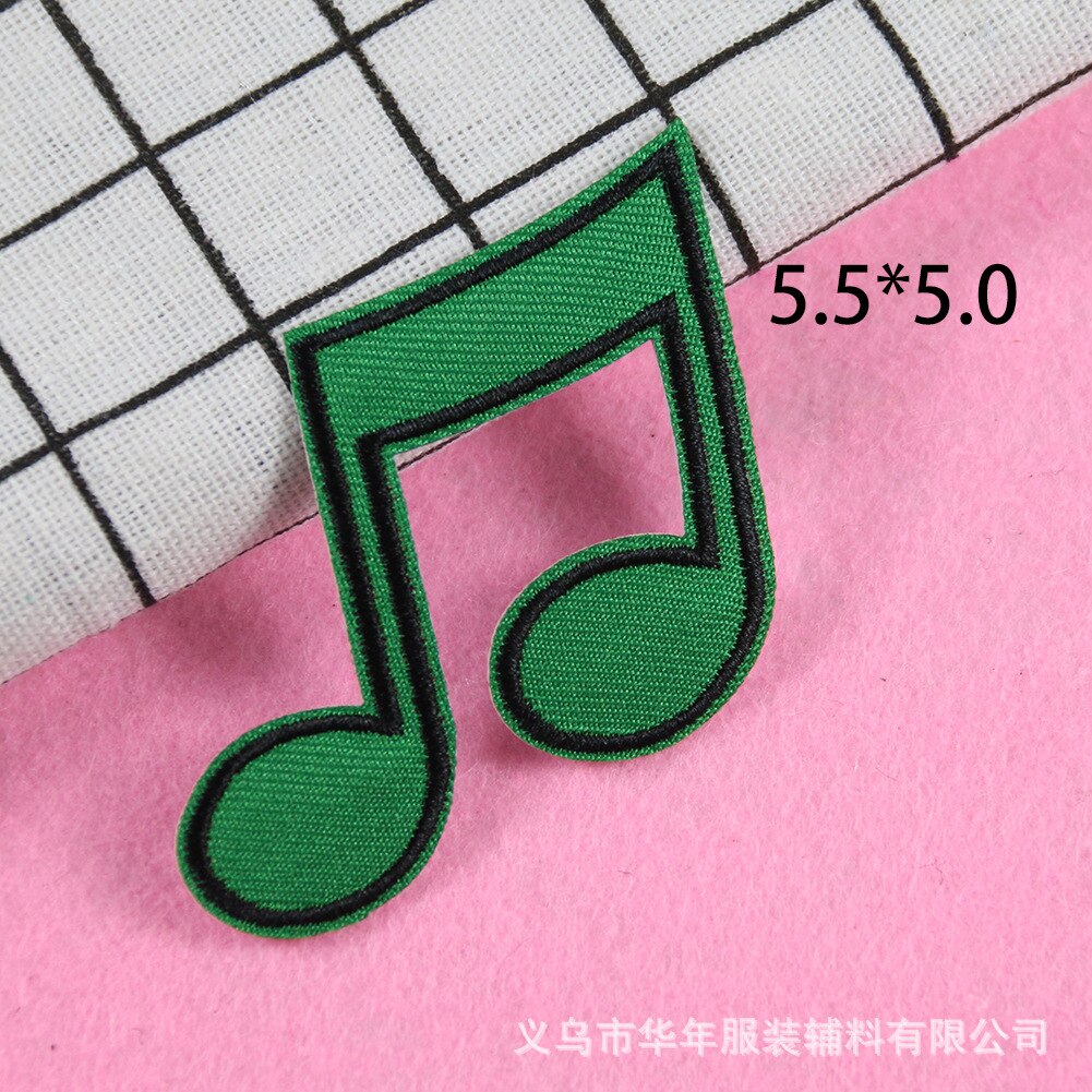 Music Note Patches Stickers Ijzer Op Kleding Warmteoverdracht Applique Diy Geborduurde Applicaties Doek Patch: 6