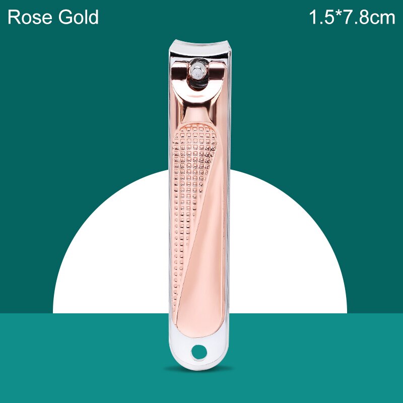 Nail Clippers Stainless Steel Dead Skin Manicure Fingernail Cutter Thick Hard Ingrown Toenail Scissors Pedicure tools: Rose Gold L