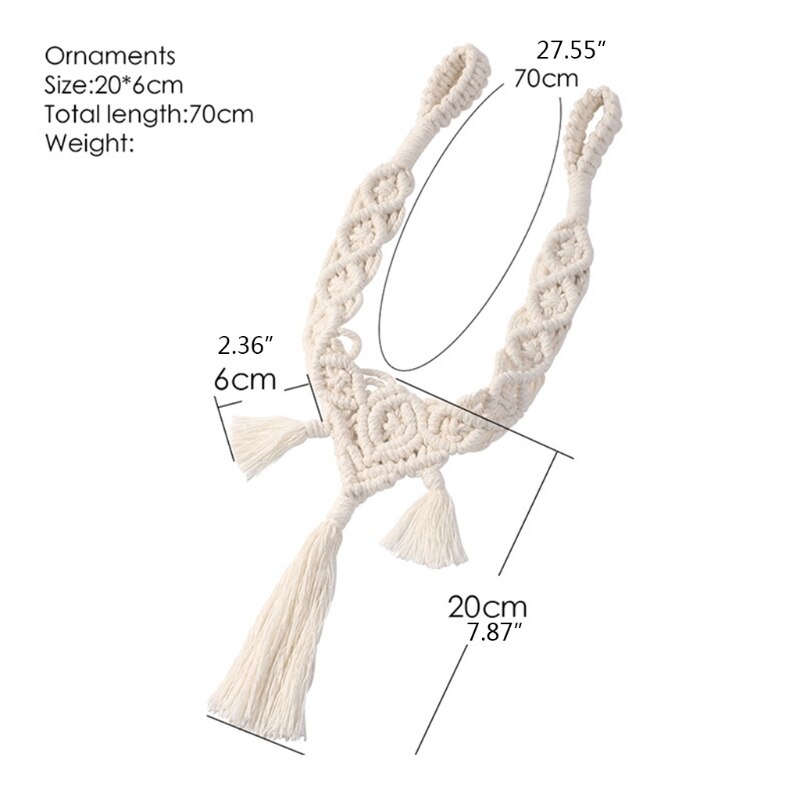 Macrame Curtain Tieback Hand-woven Curtain Tie Rope Straps with Tassel Holdbacks