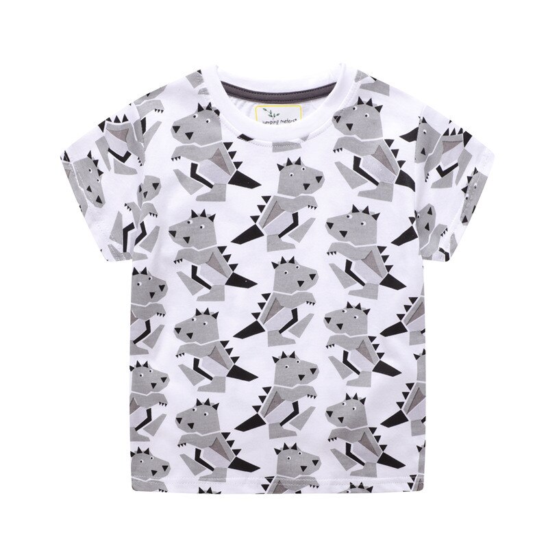 Springende meters peuter jongens t-shirts met koninklijke garde applicatie katoenen zomer o-hals baby jongen meisje t-shirts tops kinderkleding: T6621 dieren / 4t