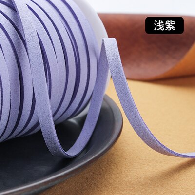 5MM 5yards Flat Faux Suede Braided Cord Leather Korean Velvet Leather Belt for Jewelry Making Diy Handmade Bracelet: purple