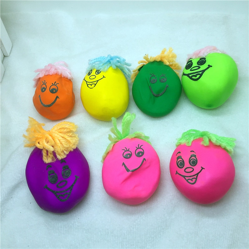 5 stks/partij stress-reliever Squeeze Speelgoed Stressbal cartoon Super Stretchy magic Glimlach Gezicht speelgoed voor Kids