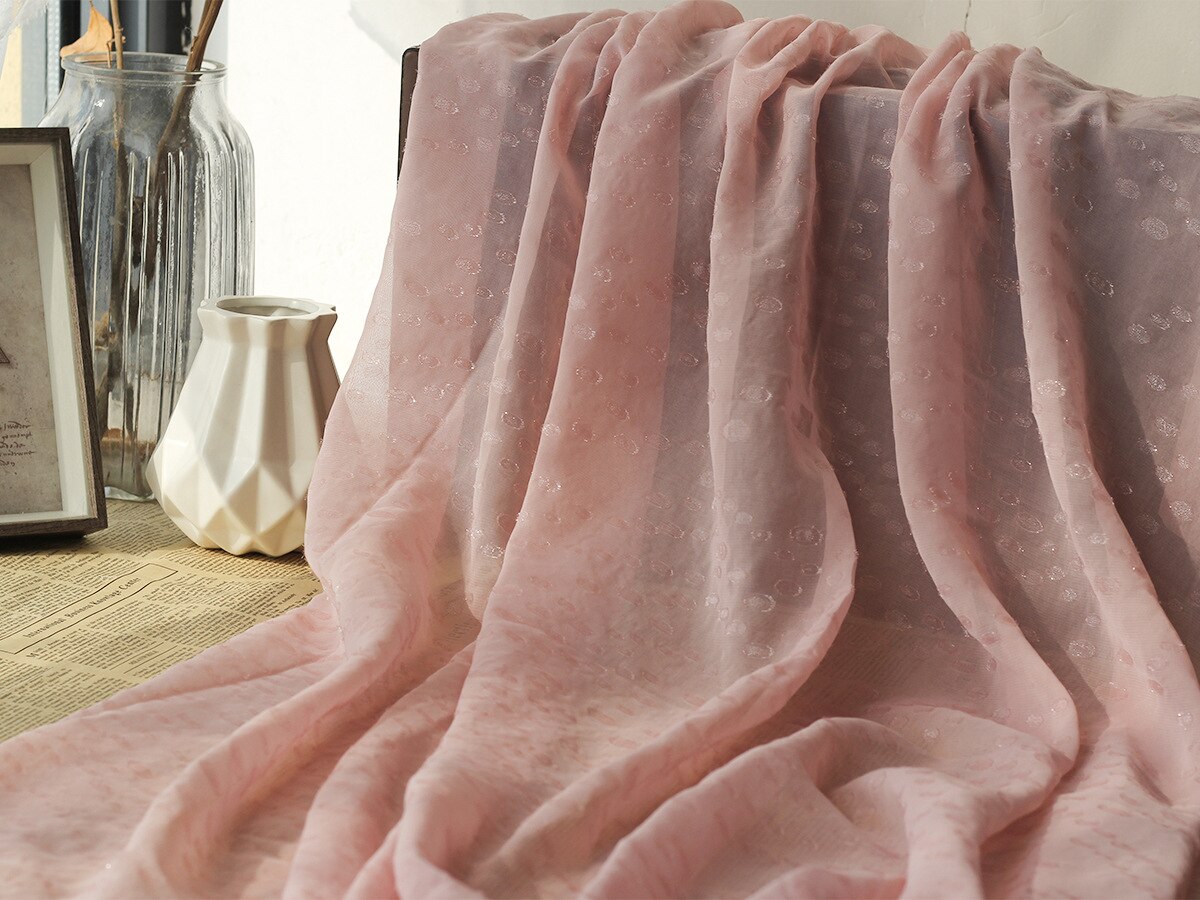 Tela de tul Jacquard para vestido, tejido de nailon de seda, brillante, por metro: 3 pink