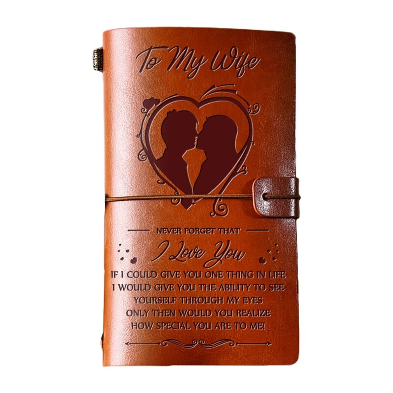 Cuaderno de diario artesanal , diario de cuero grabado, libro de notas para mensaje para mi hija/a mi esposa, bolsillo de escritura a mano