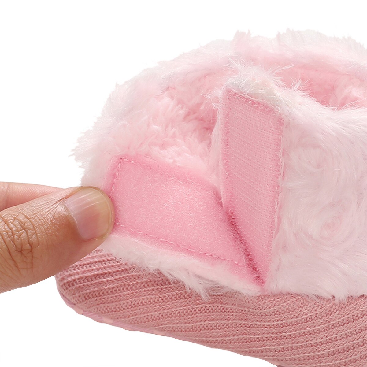 Caterpillar – bottes de neige antidérapantes pour bébé fille et garçon, bottines chaudes d'hiver en fausse fourrure douce, en tricot à fleurs, pour les premiers pas des nourrissons
