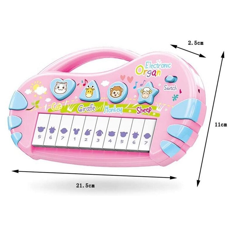 Børns musiklegetøj tastaturpuslespil tidligt lærende drenge og piger på 3 år eller derover julefødselsdag (pink)