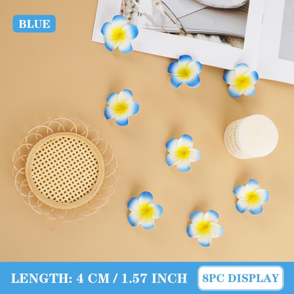 10 pz Plumeria hawaiano PE schiuma frangipane fiore artificiale copricapo fiori uovo fiori per decorazioni di nozze forniture per feste: XS / marrone