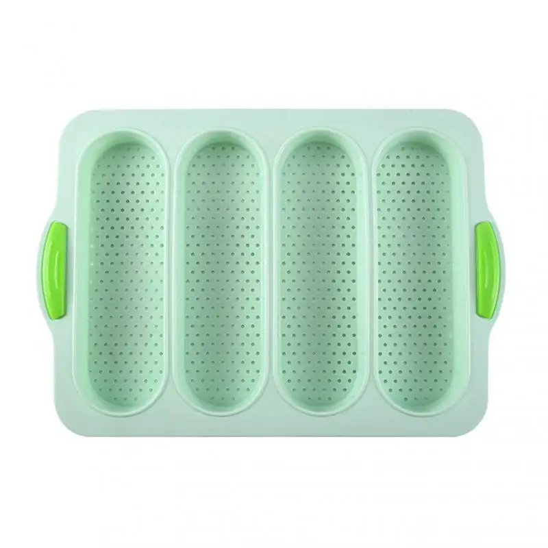 4-slot Open Silicone Bread Mold Non-Stick Bread Silicone Mould French Baguette Mold Baking Pans For Kitchen Baking Tool: Dark Khaki