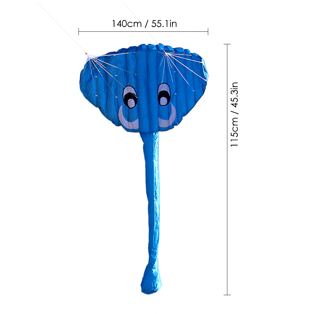 140 x 70cm rammeløse myk dual line stunt elefant parafoil kite enorm fallskjerm sport strand flyvende drage