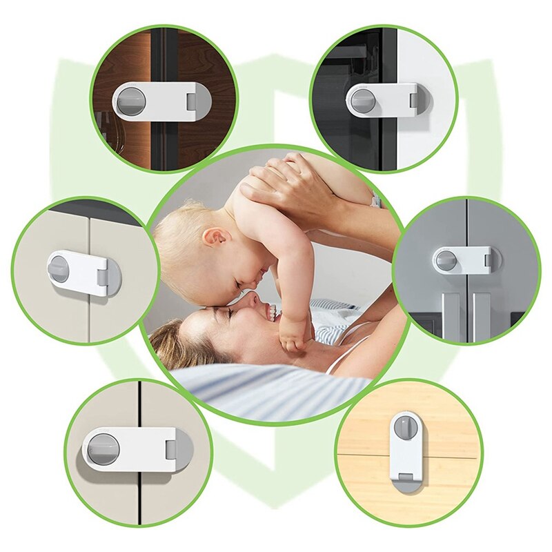 Luda Baby Proofing Kast Veiligheid Sloten-6 Packs Kind Proof Vergrendelingen Voor Laden-Adhesive Kabinet Sloten Voor Oven koelkast Wit