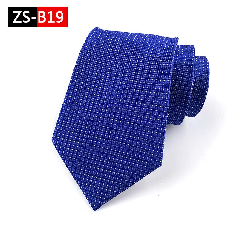 100% Silk Men's Ties 9cm Business Blue Leisure Wedding Groom Neckwear Necktie Formal Gravata Father's Day: ZS-A19
