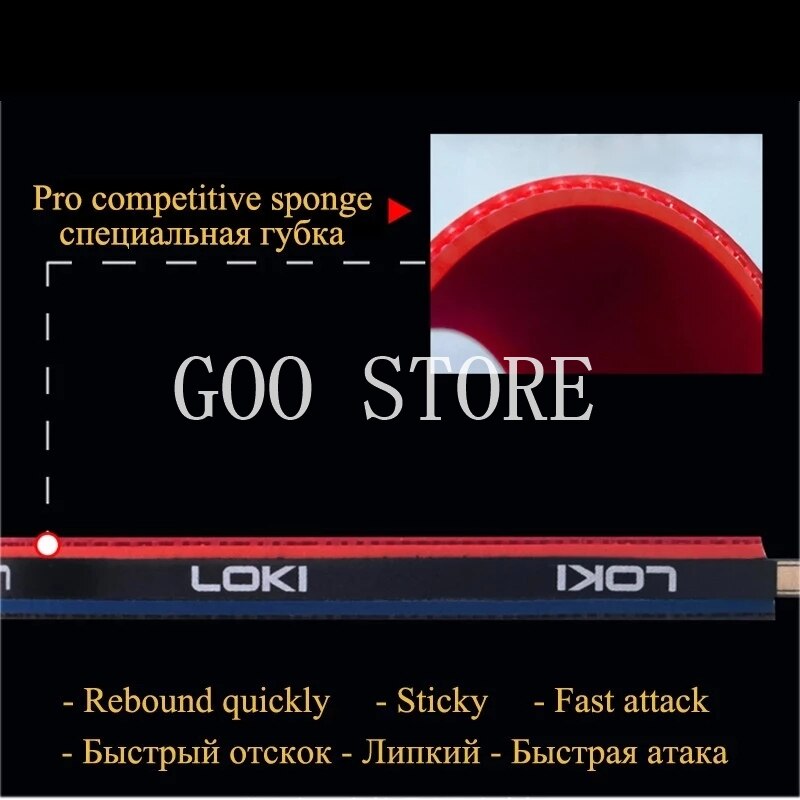 LOKI 6 Star Sticky Table Tennis Racket 7 ply Carbon Blade PingPong Bat Pimples in Ping Pong Paddle for Fast Attack