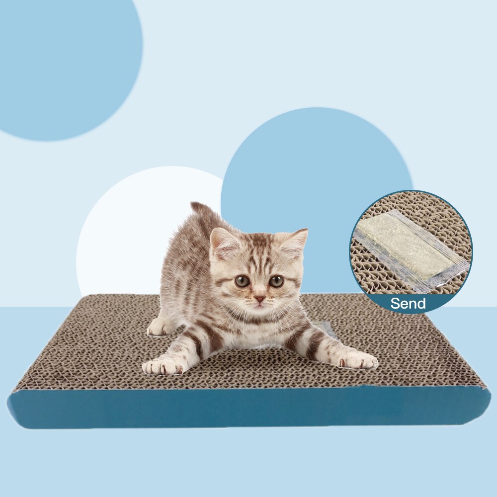 Kat Speelgoed Kat Krasraad Pad Krassen Berichten Kitten Gegolfd Papier Pad Katten Slijpen Nail Schraper Mat Matras: Black