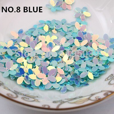 50G Pvc Bloem Pailletten Pruimenbloesem 10Mm Met 1 Center Hole Cup Losse Paillette: Light Blue
