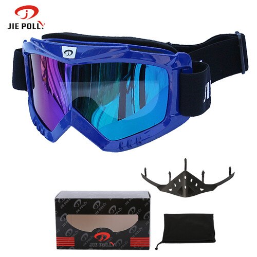 Winter skibril voor motorrijden anti-condens  uv400 bescherming heren dames sneeuw snowboardbril unisex skiën fietsbrillen: Helderblauw